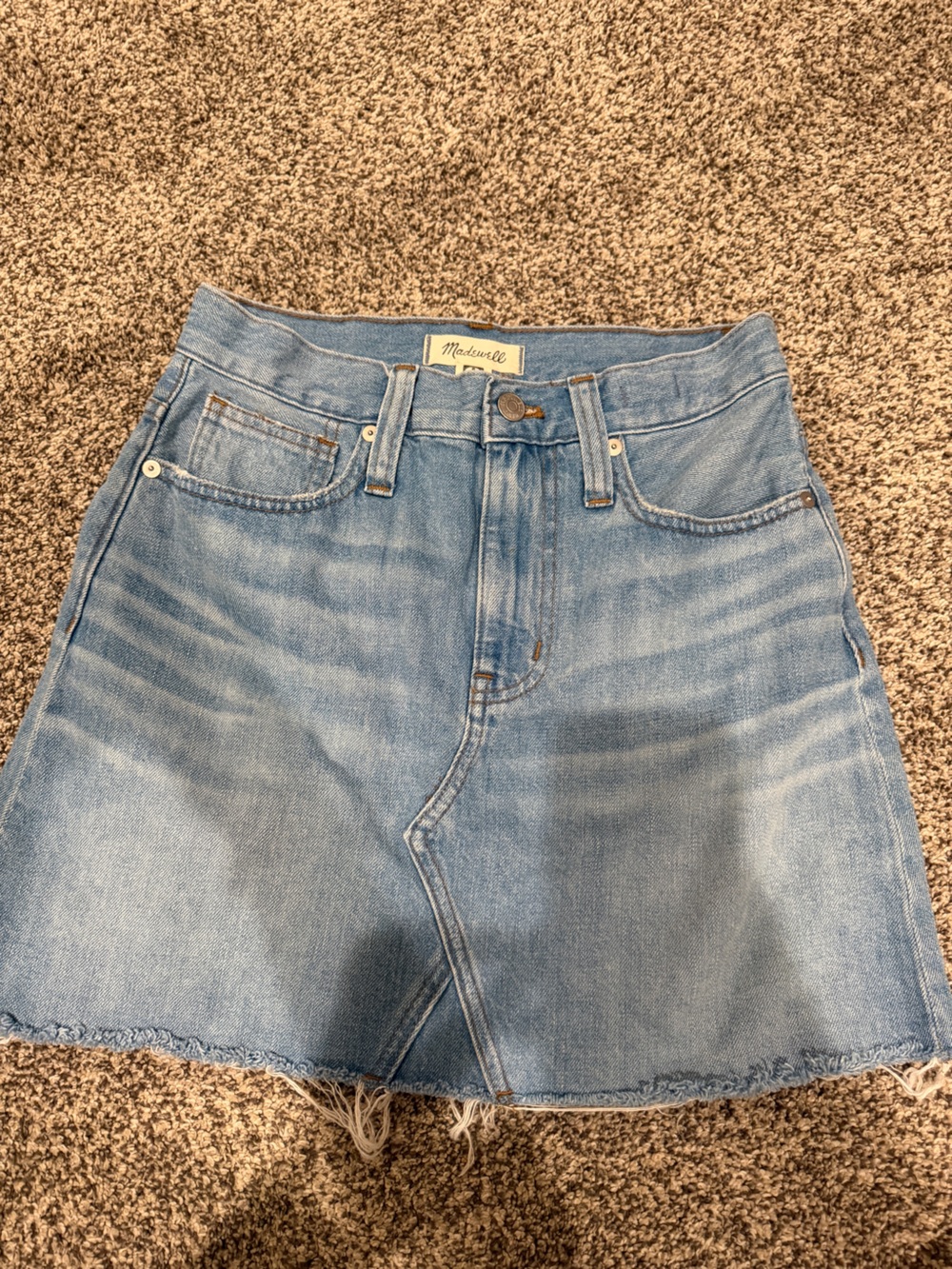 Madewell Rigid Denim A-Line Light Blue High-Rise Jean Skirt